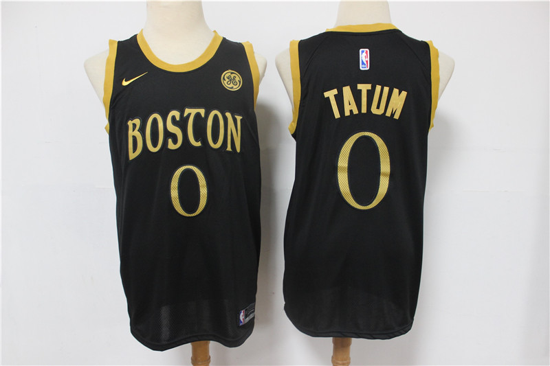 Cheap Men Boston Celtics 0 Tatum Black Nike City Edition NBA Jerseys